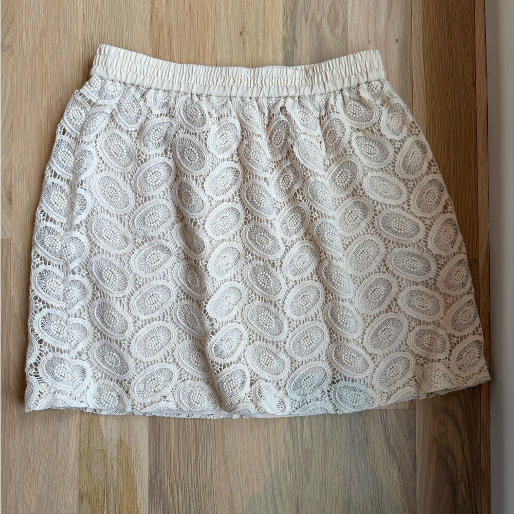 Club Monaco Cream Lace Mini Skirt